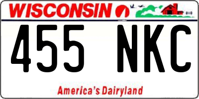 WI license plate 455NKC