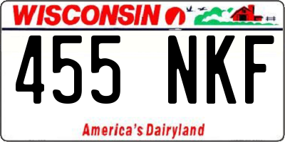 WI license plate 455NKF
