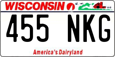 WI license plate 455NKG