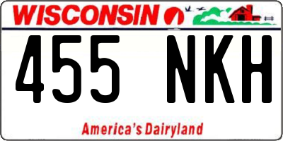 WI license plate 455NKH