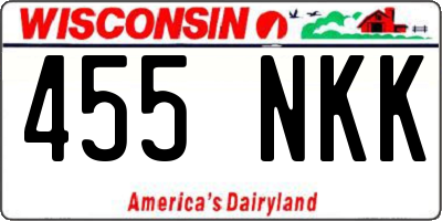 WI license plate 455NKK