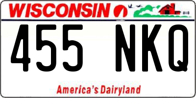 WI license plate 455NKQ