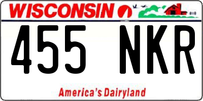 WI license plate 455NKR