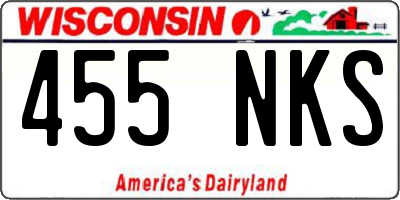 WI license plate 455NKS