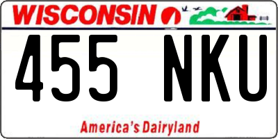 WI license plate 455NKU