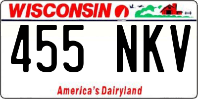 WI license plate 455NKV
