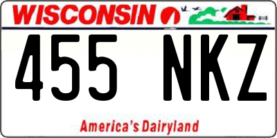 WI license plate 455NKZ
