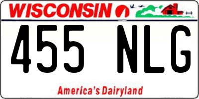 WI license plate 455NLG