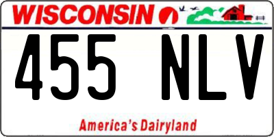 WI license plate 455NLV