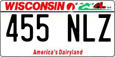 WI license plate 455NLZ
