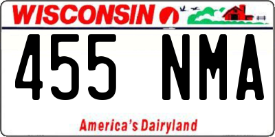 WI license plate 455NMA