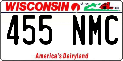 WI license plate 455NMC