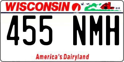 WI license plate 455NMH