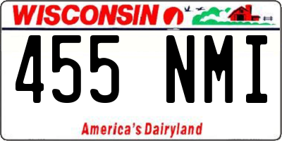 WI license plate 455NMI