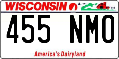 WI license plate 455NMO