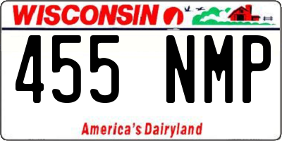 WI license plate 455NMP