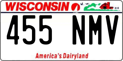 WI license plate 455NMV