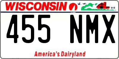 WI license plate 455NMX