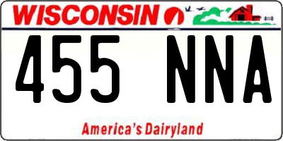 WI license plate 455NNA