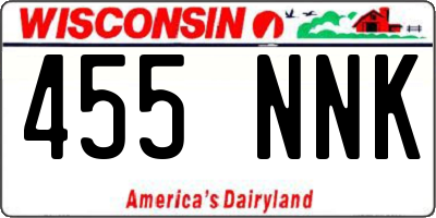 WI license plate 455NNK