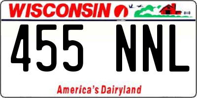 WI license plate 455NNL