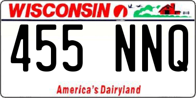 WI license plate 455NNQ