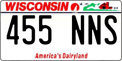 WI license plate 455NNS