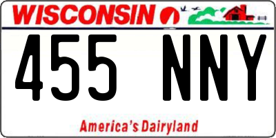 WI license plate 455NNY