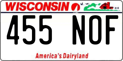 WI license plate 455NOF