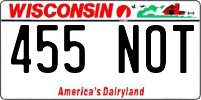 WI license plate 455NOT