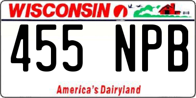 WI license plate 455NPB