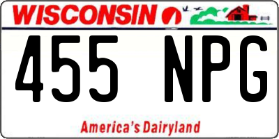 WI license plate 455NPG