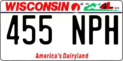 WI license plate 455NPH