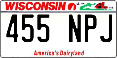 WI license plate 455NPJ
