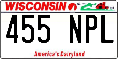 WI license plate 455NPL