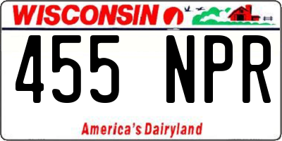WI license plate 455NPR