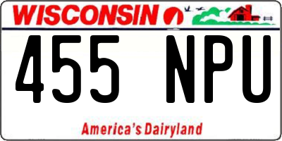 WI license plate 455NPU