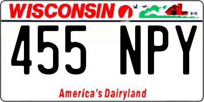 WI license plate 455NPY