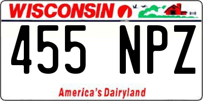 WI license plate 455NPZ