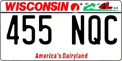 WI license plate 455NQC