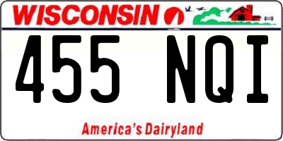 WI license plate 455NQI