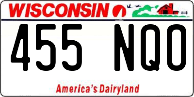 WI license plate 455NQO