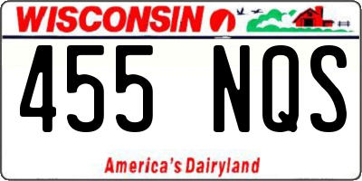 WI license plate 455NQS