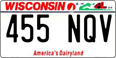WI license plate 455NQV