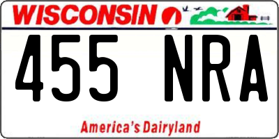 WI license plate 455NRA