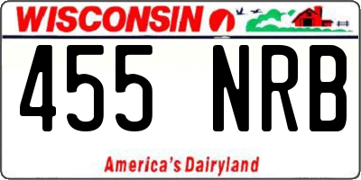 WI license plate 455NRB