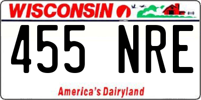 WI license plate 455NRE