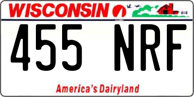 WI license plate 455NRF