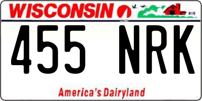 WI license plate 455NRK