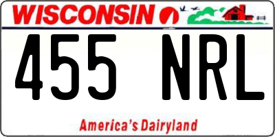 WI license plate 455NRL